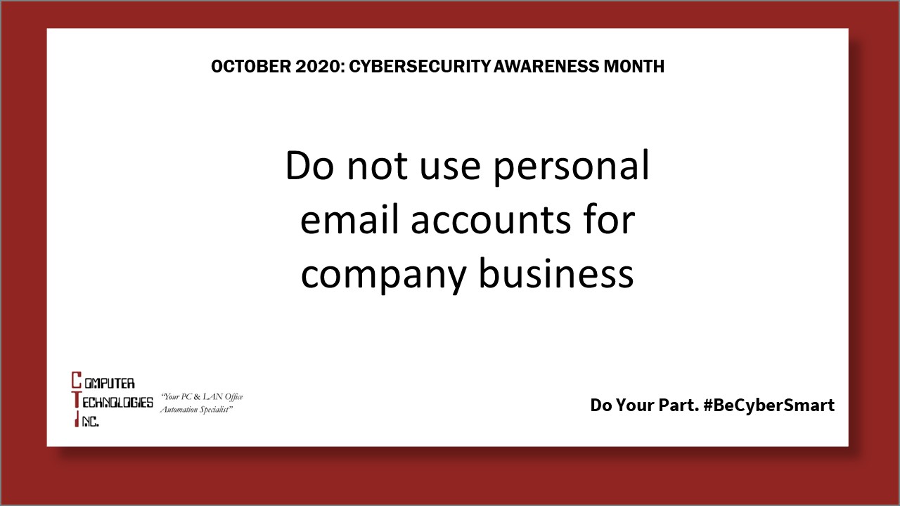 Cybersecurity Awareness Month: Personal Email Accounts Computer
